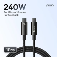 Сетевой кабель Baseus Tungsten Gold Fast Charging Data Cable 240W 1m Black