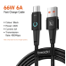 Кабель в тканевой оплетке с экраном Toocki 66/100W  USB to Type-C to Type-C