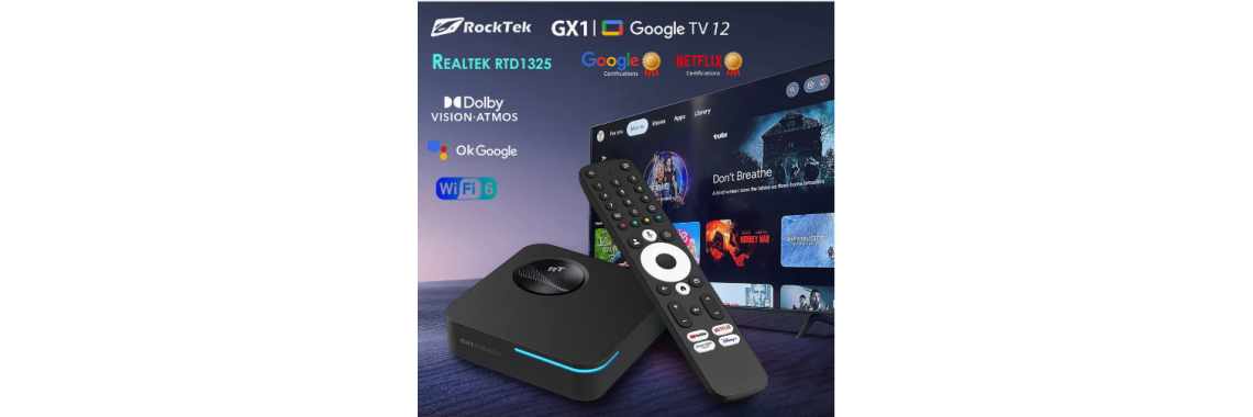 Смарт ТВ приставка RockTek GX1 4ГБ/32ГБ Realtek1325 Google TV 12