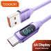 Кабель Toocki с экраном Type-C/Type-C, USB/Type-C из жидкого силикона 66/100W