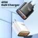 Зарядное устройство Toocki с USB-портом, 40 Вт, для iPhone 15 14 13 12 Pro Max QC 4,0