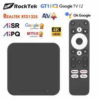 Смарт ТВ приставка RockTek GT1 UHD Google TV Box 2ГБ 32ГБ Realtek1325 Google TV 12