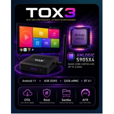 TOX3 4/32 Gb Android TV приставка на Amlogic S905X4